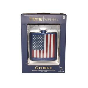 IHOME WIRELESS iBT12 Bluetooth Sound Flask American Flag Case & Carabiner